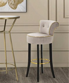 Σκαμπό Μπαρ Γκρι LUXY 48x46x96