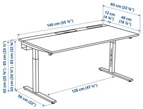 MITTZON γραφείο, 140x60 cm 995.279.46