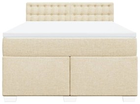 ΚΡΕΒΑΤΙ BOXSPRING ΜΕ ΣΤΡΩΜΑ ΚΡΕΜ 140X190 ΕΚ. ΥΦΑΣΜΑΤΙΝΟ 3288202