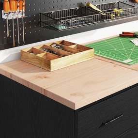 VidaXL ντουλάπι αποθήκευσης γκαράζ μαύρο 40x51x85 εκ μασίφ ξύλο πεύκο