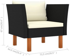 vidaXL Πολυθρόνα Κήπου από Συνθετικό Ρατάν / Μασίφ Ξύλο Ευκαλύπτου