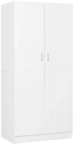vidaXL Ντουλάπα Λευκή 85,2 x 51,5 x 180 εκ. από Επεξ. Ξύλο