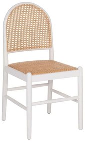 Καρέκλα HM9407.03 43x50x87cm Από Οξιά Rattan White-Beige
