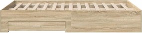 vidaXL Σκελετός Κρεβατιού Καφέ 140 x 200 cm Επεξεργασμένο Ξύλο