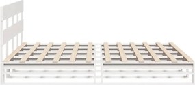 vidaXL Σκελετός Κρεβ. Χωρίς Στρώμα Λευκό 200x200 εκ Μασίφ Πεύκο