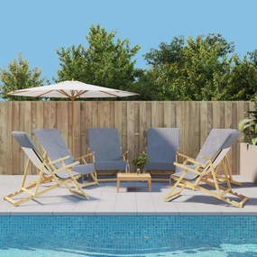 Πετσέτες Θαλάσσης 6 τεμ. Γκρι 60 x 135 εκ. Ύφασμα 400 GSM