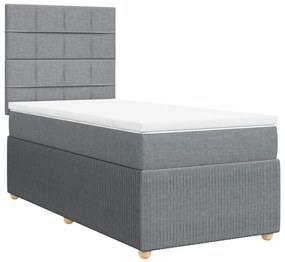 ΚΡΕΒΑΤΙ BOXSPRING ΜΕ ΣΤΡΩΜΑ ΑΝΟΙΧΤΟ ΓΚΡΙ 100X200 ΕΚ. ΥΦΑΣΜΑΤΙΝΟ 3291967