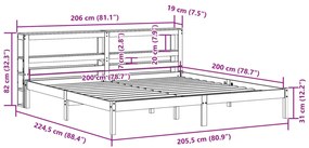 ΣΚΕΛΕΤΟΣ ΚΡΕΒΑΤΙΟΥ ΧΩΡΙΣ ΣΤΡΩΜΑ 200X200 ΕΚ ΜΑΣΙΦ ΞΥΛΟ ΠΕΥΚΟΥ 3305730