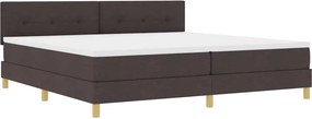vidaXL LED Κρεβάτι με βάθρο Σκούρο Καφέ 200 x 200 cm ύφασμα