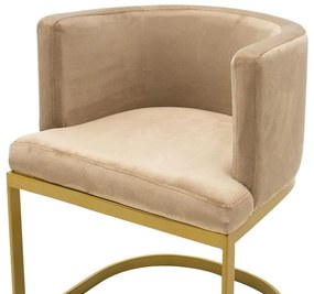 Πολυθρόνα Viv βελούδο μπεζ-χρυσό 52x56x71εκ 53x51x71 εκ.