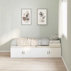 vidaXL Σκελετός Κρεβατιού Λευκό 90 x 190 cm Επεξεργασμένο ξύλο