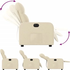 vidaXL Πολυθρόνα Ανακλινόμενη Ηλεκτρική Κρεμ Υφασμάτινη