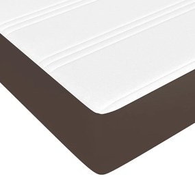 Κρεβάτι Boxspring με Στρώμα Καφέ 140x190εκ. από Συνθετικό Δέρμα - Καφέ