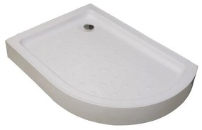 Karag Flora 650 Ημικυκλική Ασύμμετρη Ακρυλική Ντουζιέρα 80x100cm Λευκή