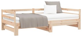 vidaXL Καναπές Κρεβάτι 2 x (90 x 200) εκ. από Μασίφ Ξύλο Πεύκου