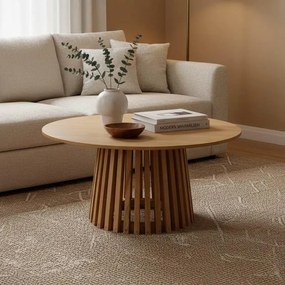 Τραπέζι Kenda mindi ξύλο σε φυσική απόχρωση Φ80x45εκ 80x80x45 εκ.