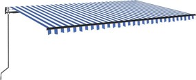 vidaXL Αναδιπλούμενη τέντα Μπλε και άσπρο 500 x 300 εκ Πολυεστέρας