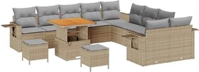 vidaXL Σετ Καναπέ Κήπου 13 pcs Μπεζ συνθετικό ρατάν
