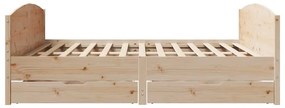 vidaXL Σκελετός Κρεβατιού Χωρίς Στρώμα 160x200 εκ Μασίφ Ξύλο Πεύκου
