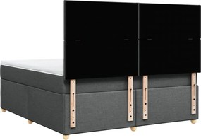 vidaXL Κρεβάτι Boxspring με Στρώμα Σκούρο Γκρι 180x200 εκ Υφασμάτιν