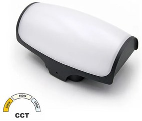 Adeleq Απλίκα LED Αλουμινίου Ορθογώνια Οβάλ 12W CCT 22.5x13.2x11cm ΙΡ54 Γραφίτης 3-8121