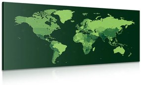 Εικόνα λεπτομερή παγκόσμιο χάρτη σε πράσινο - 100x50