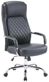 Καρέκλα γραφείου διευθυντή Rianda PU σε Μαύρο 70x64x116-124εκ. 70x64x116 εκ.