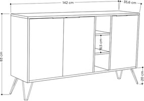 Μπουφές Δρυς CLARA 142x35,6x83