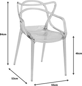 Καρέκλα Ramsei PC διάφανο 55x53x84εκ 55x53x84 εκ.
