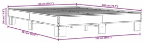 ΠΛΑΙΣΙΟ ΚΡΕΒΑΤΙΟΥ ΜΑΥΡΟ 160X200 ΕΚ. ΕΠΕΞ. ΞΥΛΟ &amp; ΜΕΤΑΛΛΟ 3280232