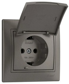 Lezard Πρίζα Σούκο με Καπάκι Ανθρακί Mira (Πλήρης) 701.4141123B