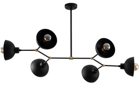 Φωτιστικό Οροφής - Ράγα Dram 584TTM1199 102x52x53cm 6xE27 40W Black-Gold Opviq