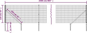 vidaXL Συρματόπλεγμα Περίφραξης Πράσινο 1,1 x 25 μ. με Καρφωτές Βάσεις