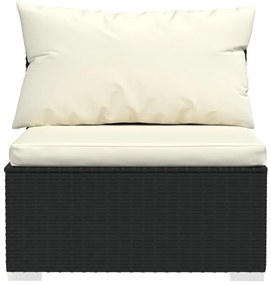 vidaXL Σαλόνι Κήπου 6 Τεμαχίων Μαύρο από Συνθετικό Ρατάν με Μαξιλάρια