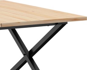 vidaXL Τραπεζάκι Σαλονιού Πλαίσιο Χ 80x80x45εκ Μασίφ Πεύκο/Ατσάλι