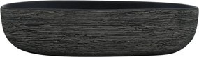 vidaXL Νιπτήρας Οβάλ Γκρι και Μαύρος 59 x 40 x 14 εκ. Κεραμικός