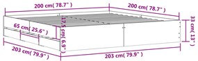 Πλαίσιο Κρεβατιού με συρτάρια Καφέ δρυς 200x200 εκ. Επεξ. Ξύλο - Καφέ