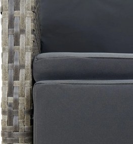 vidaXL Σετ Τραπεζαρίας Κήπου 5 τεμ. Γκρι Συνθ. Ρατάν με Μαξιλάρια