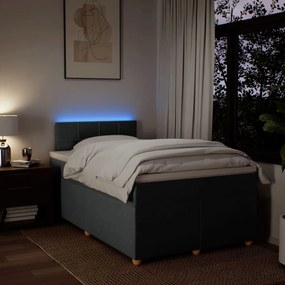 vidaXL Κρεβάτι Boxspring με Στρώμα Σκούρο Γκρι 120x200 εκ. Υφασμάτινο