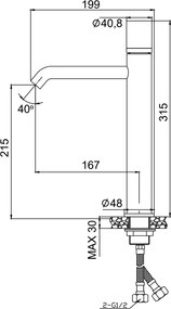 Karag Joan 24615 Brass - Μπαταρία Επιτραπεζιου Νιπτήρα