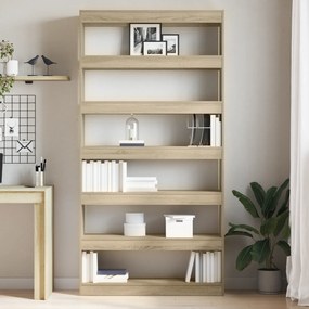 vidaXL Βιβλιοθήκη Σονομα Όουκ Επεξεργασμένο Ξύλο 100 x 30 x 198 cm Ράφια
