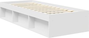 vidaXL Σκελετός Κρεβατιού Λευκό 75 x 190 cm Στερεά ξυλεία πεύκου