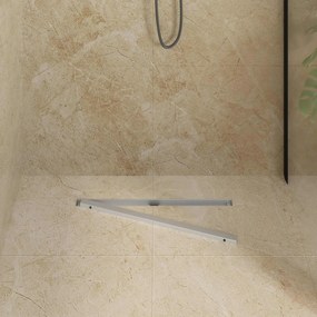 vidaXL 360° Νεροχύτης ντους με λεπτό μοντέλο Ασημί 60 cm