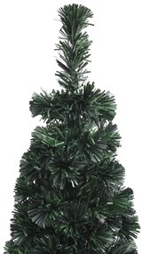 vidaXL Χριστουγεν. Δέντρο Slim Τεχνητό με Βάση / Οπτικές Ίνες 240 εκ.
