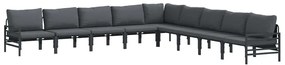 vidaXL Σετ Καναπέ Κήπου 9 pcs Ανθρακί Ατσάλι