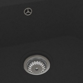 vidaXL Μαύρος Νιπτήρας Κουζίνας 760x480x184 εκ. Γρανίτης