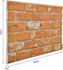 vidaXL Πάνελ τοίχου 10 pcs Τούβλο 100 x 50 cm Αφρός EPS