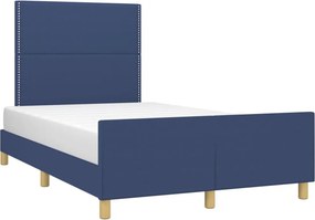 vidaXL Πλαίσιο κρεβατιού χωρίς στρώμα μπλε 120x200cm ύφασμα