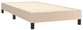 vidaXL Κρεβάτι Boxspring με Στρώμα Καπουτσίνο 90x190εκ.από Συνθ. Δέρμα