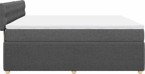 vidaXL Κρεβάτι Boxspring με Στρώμα Σκούρο Γκρι 180x200 εκ Υφασμάτιν